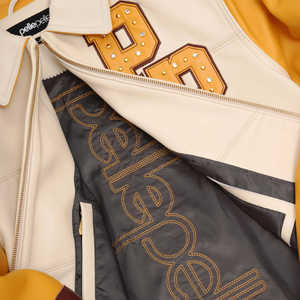 OEM Fashion Design Varsity Men's Winter <b>Jacket</b> New Arrival Heavy Embroidery <b>Rhinestone</b> Waterproof Windproof Vintage Decoration - Product Image 3