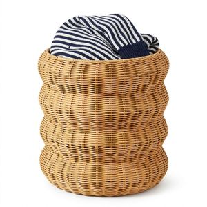 Unique Design Storage Organizer Clothes Handmade Woven Natural Rattan <b>Basket</b> for Closet and <b>Laundry</b> Organization - Product Image 1