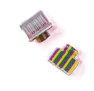 Fashion Seed <b>Beads</b> & <b>Plastic</b> Resin Customizable Hair Clip Embroidery Design Luxury Colorful Hair Accessory Jewelry - Product Image 4