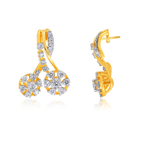 Pendientes de Diamantes de Oro Amarillo de 14K para Mujer, Corte Brillante Redondo, Joyería de Lujo para Boda, Diamantes Cultivados en Laboratorio de Color G - Product Image 3