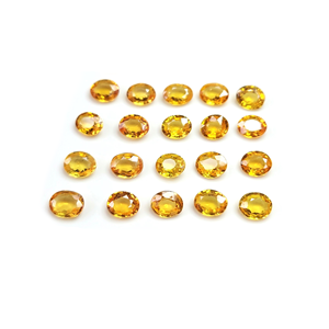 พลอยแซฟไฟร์สีเหลืองธรรมชาติทรงรีเหลี่ยมเจียระไนขนาด 3x4 มม. พลอยแซฟไฟร์สีเหลืองธรรมชาติทรงเหลี่ยมเจียระไนสำหรับทำเครื่องประดับ - Product Image 1