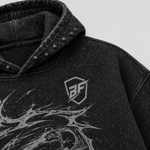 Sweat à capuche personnalisé épais délavé pour garçons, sweat à capuche délavé à l'acide, matière respirante, séchage rapide, sweat à capuche délavé à l'acide pour hommes, vente en gros - Product Image 5