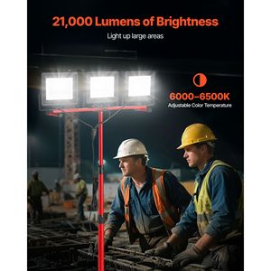 "21000 Lumens <b>LED</b> <b>Work</b> <b>Light</b> Stand with Tripod Individual Switch 10.83 ft Power for Camping" - Product Image 2