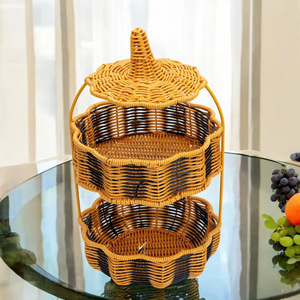 Panier de décoration d'Halloween en forme de citrouille, fait main, en rotin naturel, pour la maison (intérieur/extérieur), idéal pour les bonbons et les cadeaux - Product Image 3