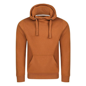 Sweat-shirt à capuche pour homme, coupe classique, en coton tricoté, color block, décontracté, respirant, pour l'automne, marron, avec poches, 300g - Product Image 1