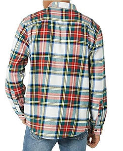 เสื้อเชิ้ตผู้ชายลายสก็อต แขนยาว ผ้าฝ้าย 100% คอปกพับได้ สวมใส่สบาย ระบายอากาศดี เหมาะสำหรับฤดูใบไม้ร่วง - Product Image 1