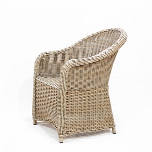 Modern Nordic Style <b>Round</b> Back Dining <b>Chair</b> with Woven Rattan Armrests for Home Office Living Room Bedroom or Hotel Use - Product Image 4