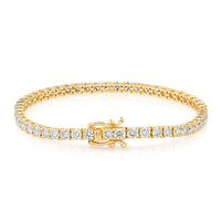 Bracelet tennis en or 14 carats avec diamants de laboratoire 5,8 carats, coupe très bonne, clarté VS1, plaqué rhodium, certifié IGI, de luxe pour femme, idéal pour les soirées