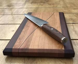 Ensemble de planches à découper en bois brut avec poignée pour viande, légumes et pain, planche à découper ronde en bois avec poignée pour la cuisine - Product Image 3