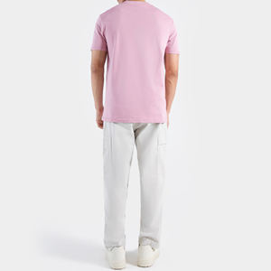 T-shirts pour hommes en tissu peigné 100 % coton, coupe ample, anti-boulochage, couleur unie, avec logo personnalisé imprimé, élégants et à prix abordable - Product Image 4