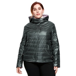 2025 nueva chaqueta acolchada gruesa de manga larga para mujer de invierno con abrigo con cremallera logotipo personalizado relleno de algodón de alta calidad - Product Image 1