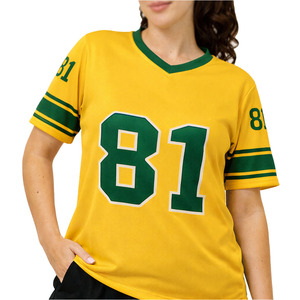 Maillot de football en mesh personnalisé pour femmes du Brésil, col en V, t-shirt d'équipe athlétique, fabricant et fournisseur de vêtements de sport OEM, marque privée, États-Unis - Product Image 1