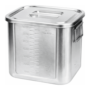 Bouteille de laboratoire Daihan Science 7-24L en acier inoxydable, pot rectangulaire gradué avec couvercle et poignée pliable - Product Image 3