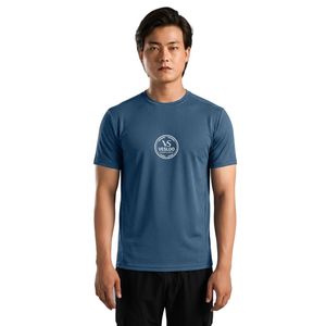 T-shirt pour homme GS Blue Dry-X, léger, respirant, évacuant l'humidité, col rond, manches courtes, fitness, gym, entraînement, vêtements de sport - Product Image 1