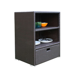 Armoire de rangement extérieure avec finition en osier pour patio et jardin - Product Image 1