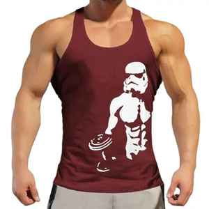 Custom Logo Cotton Bamboo Fiber Mens Workout Summer Breathable Tank <b>Tops</b> Fitness Stringer V-neck Tie-Dyed Solid - Product Image 2