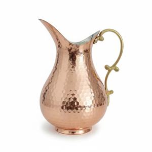 เหยือกน้ำทองแดง PERFECT ENTERPRISES ทองแดงบริสุทธิ์ 99% ดีไซน์แบบตอกลาย เป็นมิตรกับสิ่งแวดล้อม สไตล์คลาสสิก พร้อมฝาปิด - Product Image 1