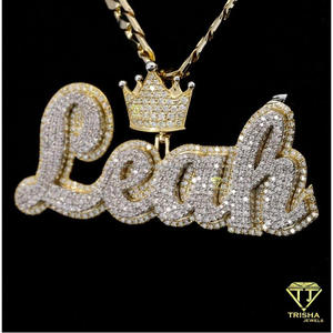 Luxury <b>Custom</b> Double Layer Letter Pendant Personalized <b>Name</b> <b>Necklace</b> Hip Hop Jewelry with Moissanite 925 Silver - Product Image 5