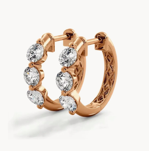 <b>Hoops</b> Earrings Diamond Earrings Gold and <b>Silver</b> Earrings Natural and Lab Grown Diamonds Earrings <b>Hoops</b> Fine Jewelry for Women - Product Image 5
