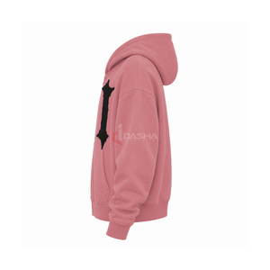 Sweat à capuche unisexe en coton épais surdimensionné avec logo brodé, haute qualité, personnalisable, OEM, en gros - Product Image 3