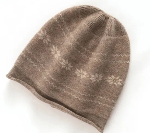 Gorro Clásico de Cachemira Jacquard para Mujer, Gorro de Punto Holgado para Invierno - Product Image 4