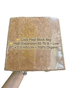 บล็อกใยมะพร้าวแบบขายส่ง ขนาด 5 กก. และ 650 กรัม คุณสมบัติรักษาความชื้นสูง ค่า EC ต่ำ พร้อมใช้งาน วัสดุปลูกคุณภาพพรีเมียม - Product Image 2