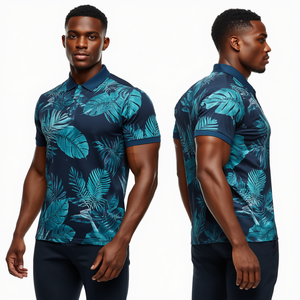 เสื้อโปโลผู้ชายลายพิมพ์แบบซับลิเมชั่นสไตล์ทรอปิคอล - Product Image 2