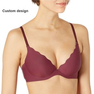 Sujetador Push-Up para Mujer, Sin Costuras, Copa Suave, Transpirable, de Encaje Tejido, Sin Varillas, Copa Completa, Soporte Ajustable, Venta al Por Mayor OEM - Product Image 3