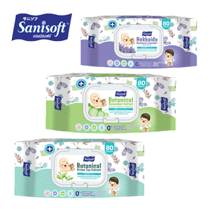 Sanisoft-Toallitas húmedas baratas y fuertes con extracto de pepino botánico, hechas de material spunlace tipo PET, paquete de 80 hojas - Product Image 4