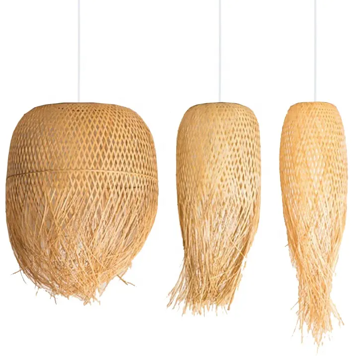 Vietnam la migliore vendita lampada tessuta Rattan bambù lampada a sospensione lampadario paralume Decor luci Made In Vietnam