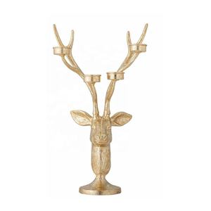 Glass Aluminum Handmade Christmas Candle Holder Playful <b>Rabbit</b> for Centerpiece Pillar Candle Mantels Consoles Shelves - Product Image 5