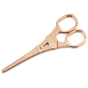 Tijeras de Bordado Premium Vintage con Diseño de la Torre Eiffel, Acero Inoxidable Color Oro Rosa, Punta Afilada para Costura y Corte de Hilo - Product Image 3