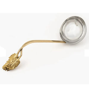 Juego de Cubiertos de Acero Inoxidable con Diseño Real y Hojas, Cucharas de Postre Hechas a Mano con Mango y Acabado Espejo para Mesa de Comedor - Product Image 1