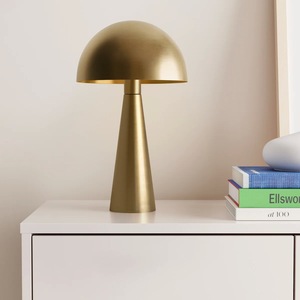 Lampe de table contemporaine en laiton avec abat-jour en verre, élégante lampe de bureau moderne - Product Image 5