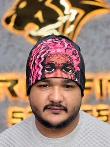 Pink Character Print Beanie Hat 56-58CM Acrylic <b>Winter</b> <b>Cap</b> Street Style Men's Casual Wear - Product Image 1