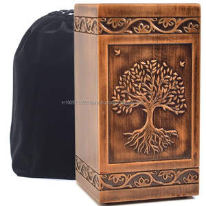 Urnes en bois d'acacia et de manguier personnalisées en gros Boîte en bois Cendres de crémation pour adultes avec motif gravé Fournitures funéraires - Product Image 2