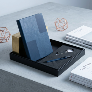 Carnet de notes Aurelux en similicuir A5 multicolore, relié, 192 pages, avec stylo et porte-clés, pour usage professionnel, logo personnalisé - Product Image 2