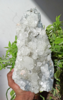 Pierres de cristal d'apophyllite de forme irrégulière, spécimens minéraux naturels, objets d'art de collection, pierres précieuses décoratives pour exposition