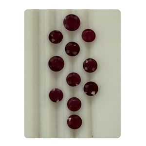 Rubis naturel de Zambie, taille ronde, 6-8 mm, 1-2 carats, AA, corindon rouge chauffé, pierres précieuses en vrac, fourniture en gros pour bijouterie fine - Product Image 1