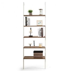 Étagère échelle à 5 niveaux aspect bois avec structure métallique pour la décoration intérieure - Product Image 2