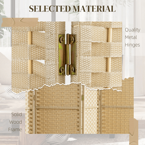 Divisorio Portatile per la Privacy, Pieghevole, Design Antico, in Lega di Alluminio, Legno, Tessuto e Acciaio Inossidabile per Uso Interno in Ufficio - Product Image 5