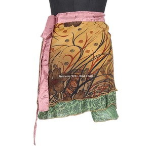 Mini Skirts Vintage Indian Silk Sari Magic <b>Wrap</b> Around Mini Skirts <b>Beach</b> Wear Women's Hippy Silk Sari Magic <b>Wrap</b> Skirt Casual - Product Image 3