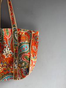 Sac fourre-tout bohème en coton avec broderie à motifs, ouverture supérieure, pour toutes les saisons, cadeau pour elle - Product Image 5