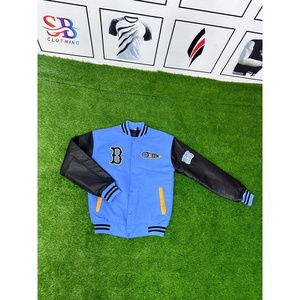 Chaqueta Varsity Personalizada con Bordado, Capucha, Mangas de Cuero, Botones, Estilo Letterman de Béisbol - Product Image 1