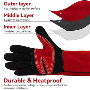 Gants de soudage de sécurité industrielle résistants à la chaleur, anti-boulochage, compatibles écran tactile, détection d'aiguilles, utilisation extérieure, haute qualité - Product Image 4
