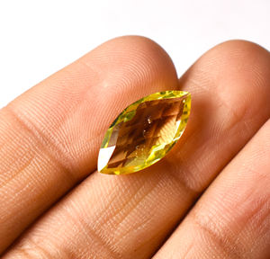 Pierre précieuse en quartz citron naturel, quartz citron jaune 20x10 mm, taille marquise, fabrication de bijoux, pierre précieuse en vrac de 6,95 carats pour bijoux - Product Image 6