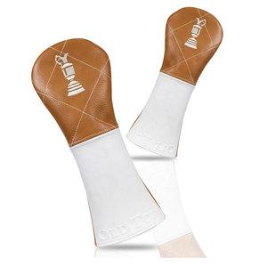 MAKUM INTERNATIONAL Funda para la Cabeza del Palo de Golf Old Tom, de Cuero Marrón y Blanco, con Logotipo Grabado, Cierre Elástico Duradero y Autoadhesivo - Product Image 6