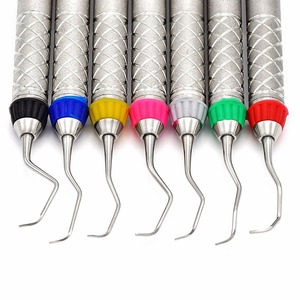 Instruments de pont osseux en acier inoxydable, set de curettes Gracey manuelles de 7 pièces, certifiés CE Classe I, détartreurs parodontaux - Product Image 2