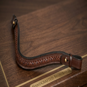 Handcrafted <b>Braided</b> Leather Horse brow band Western Equestrian Tack Bridle <b>Accessory</b> Racing brow band for Horses - Product Image 1