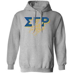 Sweat à capuche gris imprimé graphique Poodle Sigma Gamma Rho pour femme, pull à capuche de sororité grecque, vêtements de campus personnalisés - Product Image 1